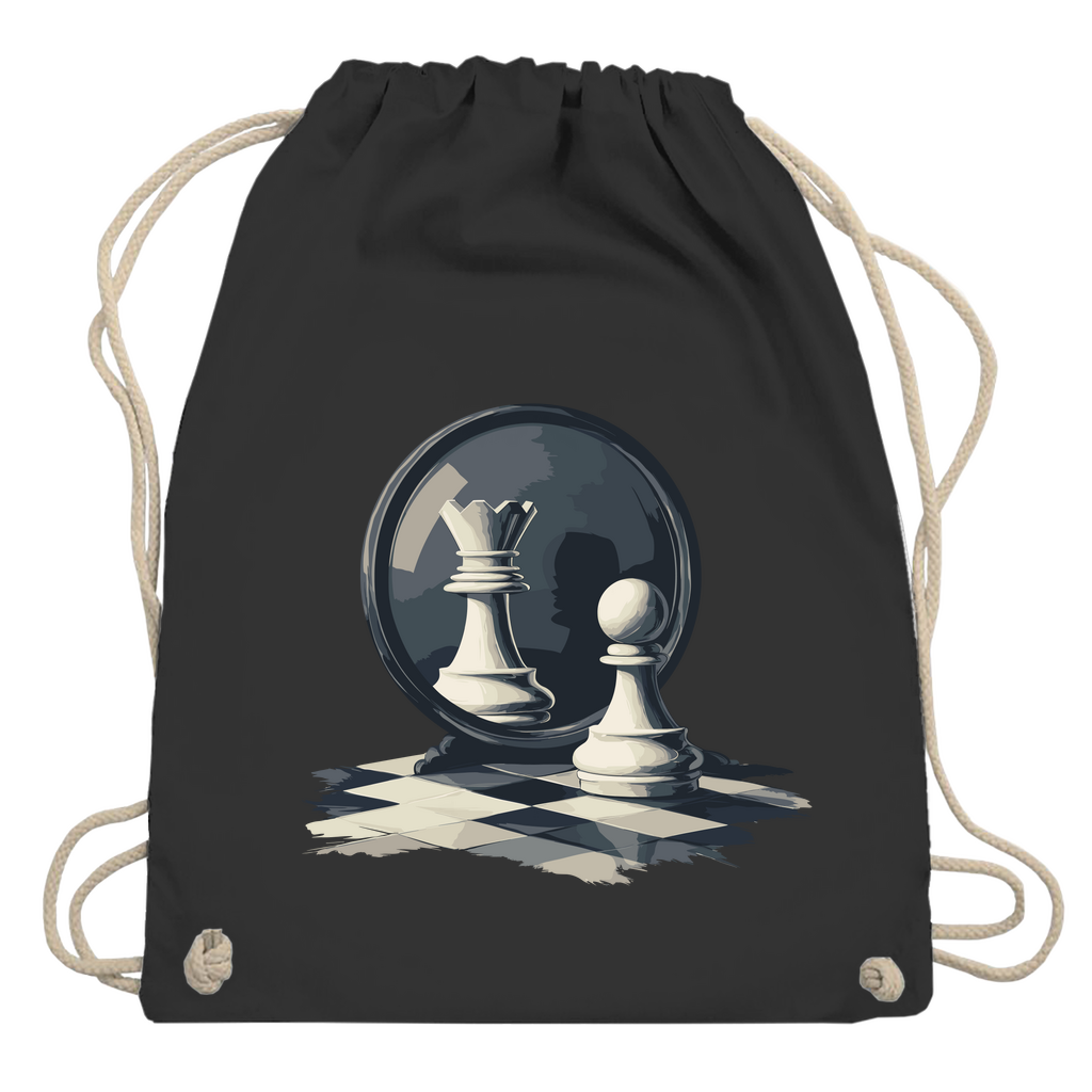 Spiegelzug – Schach Turnbeutel in Schwarz